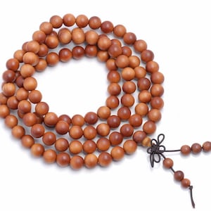 108PCS 6mm Fragrant Australia Sandalwood Grade A Prayer Buddha Mala Meditation Beads Round Loose Beads (90183362-781)