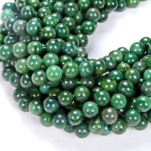6MM Natural African Green Jade Gemstone Grade AAA Round Beads 15.5 inch Full Strand (80008081-D13)