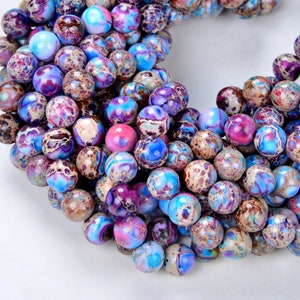 4mm Galaxy Sea Sediment Imperial Jasper Gemstone Grade AAA Round Beads 15 inch Full Strand (80007884-A284)