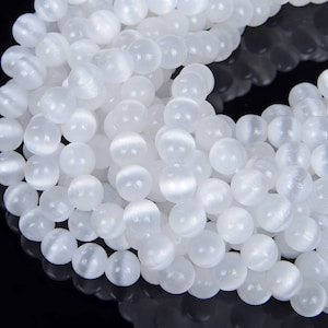 6MM Selenite Gemstone Grade AAA Round Loose Beads 7.5 Inch Half Strand (80007269 H-A210)