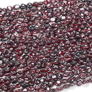 Natural Red Garnet Gemstone Pebble Nugget 6-8MM 8-10MM Loose Beads (D185)