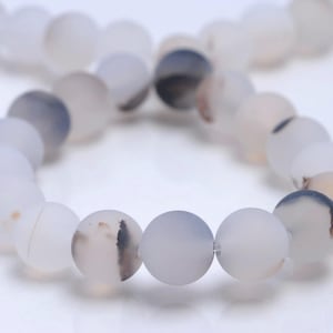 6mm Matte Montana Agate Gemstone Milky White Round Loose Beads 15 inch Full Strand (80002231-M3)