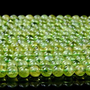 Genuine Peridot Rare Gemstone Grade AA Green 4mm 5mm 6mm Round 7.5 inch Half Strand Loose Beads 168 image 2