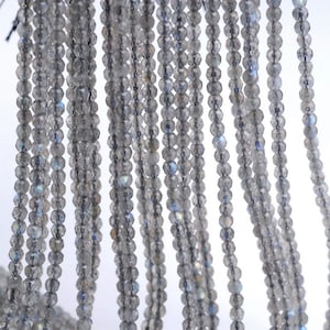 3mm Labradorite Gemstone Grade AAA Light Faceted Round Loose Beads 15.5 inch Full Strand (90183430-785)