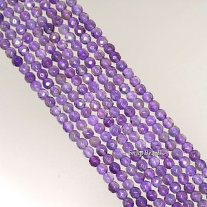 3mm Royal Amethyst Gemstone Grade AAA Deep Purple Micro Faceted Round Loose Beads 15.5 inch Full Strand 90143442-107-3g image 2