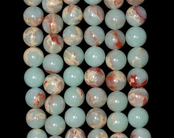 6mm Snake Skin Jasper Gemstone Blue Red Round Loose Beads 15.5 inch Full Strand (80000711-283)