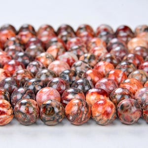 Natural Red Leopard Skin Jasper Gemstone Round 4MM 6MM Loose Beads (D543)