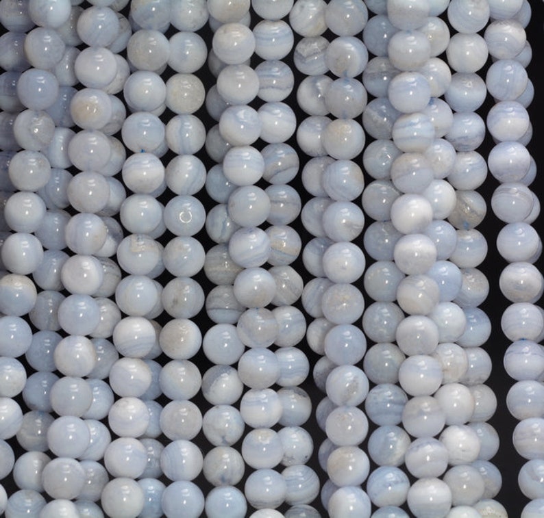 6MM BLUE LACE AGATE GEMSTONE GRADE A BLUE ROUND LOOSE BEADS 15" 6MM BLUE LACE AGATE GEMSTONE GRADE A BLUE ROUND LOOSE BEADS 15"