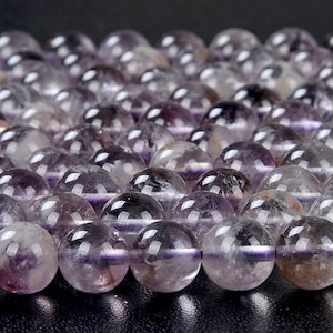 Améthyste naturelle Pierre précieuse violette légère Grade A Ronde 5MM 6MM Perles lâches (D125)