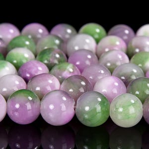 Pink Green Jade Gemstone Round 4MM 6MM Loose Beads (D568)