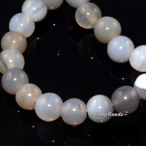 4mm Cafe Latte Banded Agate Gemstone Round 4mm Loose Beads 8 inch Half Strand (90164733-22)