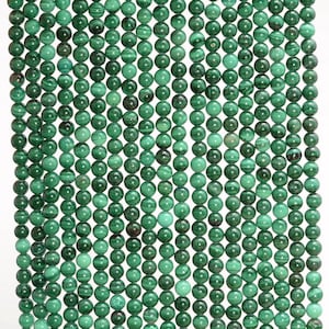 2MM Genuine Natural Malachite Gemstone Grade AA Round Loose Beads 15.5 inch Full Strand (80007296-488)