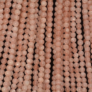 5mm Orange Moonstone Gemstone Grade AA Peach Orange Round 4mm Loose Beads 15.5 inch Full Strand (90191720-181)