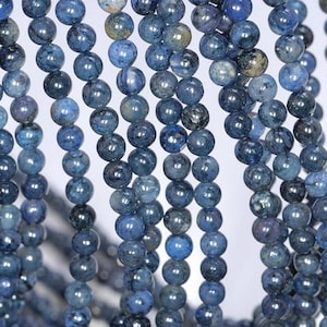 4mm Rare Dark Blue Dumortierite Gemstone Grade AAA Dark Blue Round 4mm Loose Beads 15.5 inch Full Strand (80004204-115)