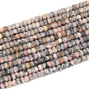 9X6MM Natural Argentina Rhodochrosite Gemstone Grade A Faceted Rondelle Loose Beads (D346)