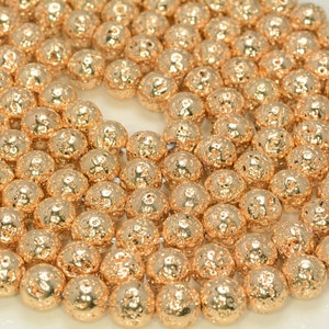 6mm 18k vergoldet Lava Edelstein Grade AAA Runde lose Perlen 15,5 Zoll voller Strang (80005708-476)