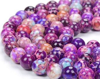 6MM  Galaxy Sea Sediment Imperial Jasper Gemstone Grade AAA Round Loose Beads (80017091-D351)