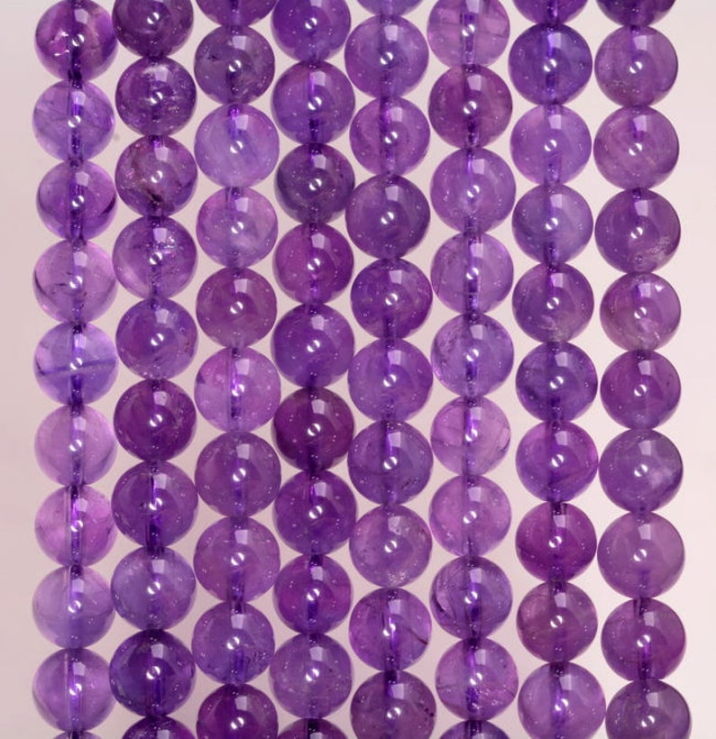 90186476-808 6mm Amethyst Gemstone Grade AA Purple Round 6mm Loose Beads 15.5 inch Full Strand