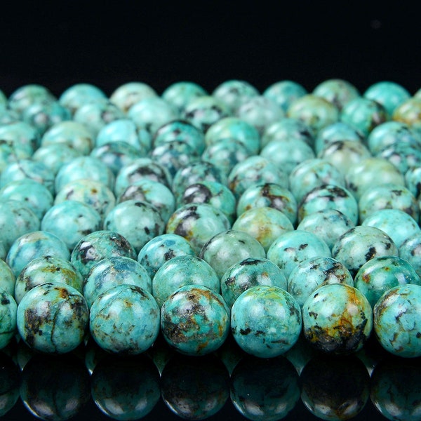 6MM Natural African Turquoise Gemstone Grade AAA Round Loose Beads (A294)