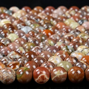 6MM Natural Australian Opal Gemstone Grade AA Round Loose Beads (D310)