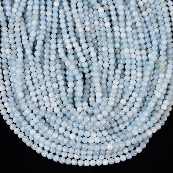 Perline Rotonde In Pietra Preziosa Di Giada Blu Acqua Da 4 Mm, Filo Intero Da 14,5 Pollici (80020065-D616) - Italia - Foto 3