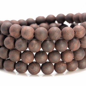 6mm 108PCS Natural Matte Ebony Black Sandalwood Prayer Buddha Mala Meditation Beads Round Loose Beads BULK LOT (80005379-400)