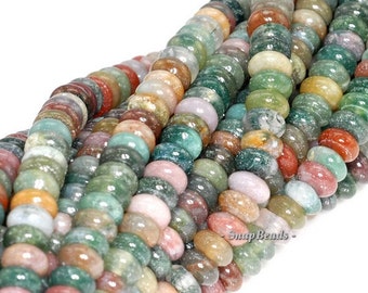 6x4mm Sanctuary Indian Agate Gemstone Grade AAA Rondelle 6x4mm Loose Beads 15.5 inch Full Strand (90114570-243B)