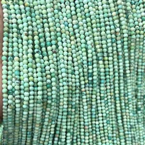 3mm Genuine Peruvian Turquoise Green Gemstone Grade AAA Micro Faceted Round 15.5 inch Full Strand Loose Beads (80007892-A192)
