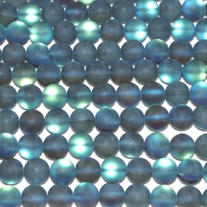 6mm  Gemstone Frosted Matte Titanium BI Grey Rainbow Round Loose Beads 15.5 inch Full Strand (90183989-361)