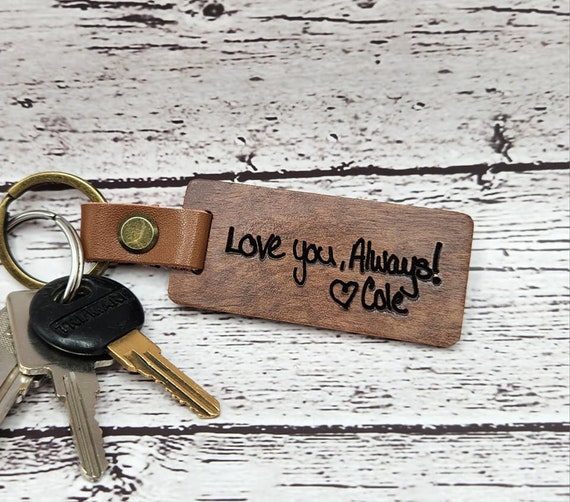 Keychain - Rectangle - I love you I know - Leather Keychain - Rectangle - I love you I know - Leather
