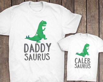 Dad And Son Matching Outfits, Father Son Matching Dinosaur Shirts, Fathers Day Matching Shirts, Daddysaurus Personalized Dinosaur Shirt
