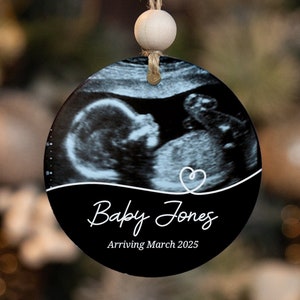 Ultrasound Christmas Ornament Personalized, Pregnancy Announcement Ornament, Sonogram Ornament Baby Announcement, Baby Reveal Grandparents