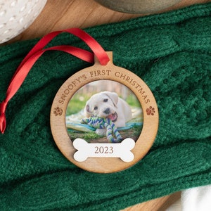 Puppy First Christmas Ornament, Dog First Christmas Ornament, Family Christmas Ornament With Dog Ornament Personalized, Custom Dog Ornament