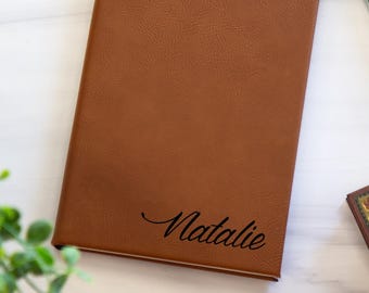 Custom Journal, Personalized Notebook, Vegan Leather Journal Notebook, Reading Journal Gift for Her, Personalized Journals, Book Journal