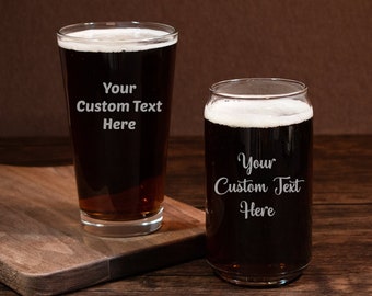 Custom Text Beer Glass, Personalized Beer Glasses, Beer Gifts For Men, Beer Glass Custom Pint Glass, Beer Glasses Custom Text Gift For Him