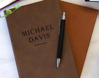 Personalized Notebook Journal, Custom Journal, Travel Journal Personalized Travel Gift, Custom Notebooks, Vegan Leather Journal Gift For Him