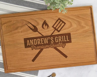 Fathers Day Gift Ideas For Dad, BBQ Cutting Board Personalized, Meat Board Grill Accessories, Personalized Fathers Day Gifts From Wife