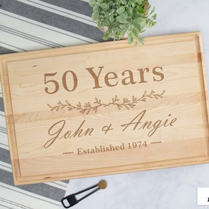 50th Anniversary Charcuterie Board, 50th Anniversary Gifts For Couples, Custom Engraved Charcuterie Board,  50 Year Anniversary Gift