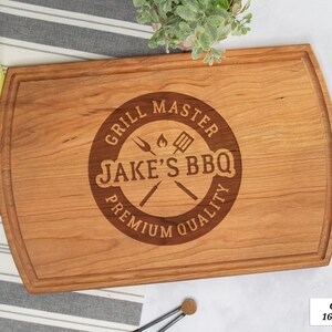 Grill Master Cutting Board Personalized, Custom Meat Board, Grill Master Cutting Board, BBQ Grill Gift For Husband, Meat Carving Board