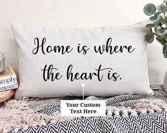 Funda de almohada lumbar personalizada, almohada con cita personalizada, tu mensaje aquí, almohada decorativa personalizada, funda de almohada con efecto memoria, regalo de inauguración de la casa