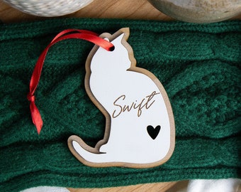 Cat Dad Christmas Ornament, Christmas Gift For Cat Lovers, Personalized Cat Ornament Christmas, Custom Cat Ornament, Cat Ornament GIft