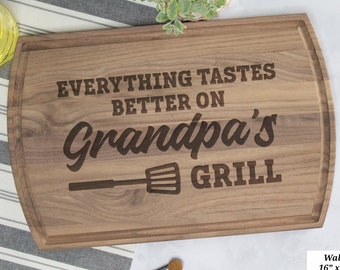 Grandpa Cutting Board, Fathers Day Cutting Board, Grandpas Grill Plate, Custom Grill Gifts, Fathers Day Gift For Grandpa, Grill Accessories