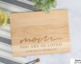 Personalized Cutting Board For Mom, Maple Cutting Board Engraved, Kitchen Gifts, Mom Cutting Board Mothers Day Gift Idea, Mom Gift From Kids