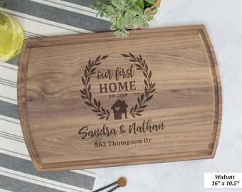 Our First Home Custom Cutting Board, First Home Gift, New Home Gift, Housewarming Gift, Cutting Boards, Personalized Realtor Closing Gifts