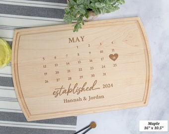 Wedding Gift For Couple Personalized Cutting Board, Wedding Gift Custom Charcuterie Board, Maple Cutting Board, Unique Bridal Shower Gift
