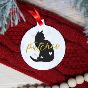Cat Silhouette Ornament, Pet Silhouette Ornament, Christmas Ornament Cat Personalized Cat Ornament, Cat Ornament Custom, Gift For Cat Lover