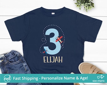 Airplane Birthday Shirt, Airplane 3rd Birthday Shirt, Third Birthday Shirt Boy, Personalized Boy Birthday Shirt, 3rd Birthday Gift Boy