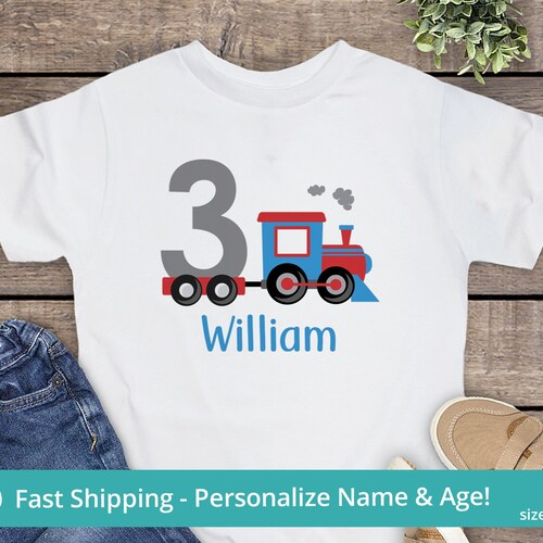 Custom Train Birthday Shirt Etsy