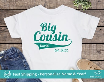 Big Cousin Shirt Personalized, Cousin Pregnancy Announcement, Cousin Shirts for Kids, Big Cousin Toddler Shirt, Promoted to Cousin Gift