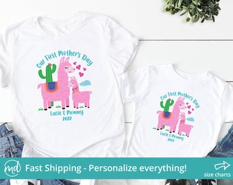 First Mothers Day Matching Outfits, My First Mothers Day Shirt, First Mothers Day Gift Matching Shirts, Matching Mothers Day Shirt Llamas